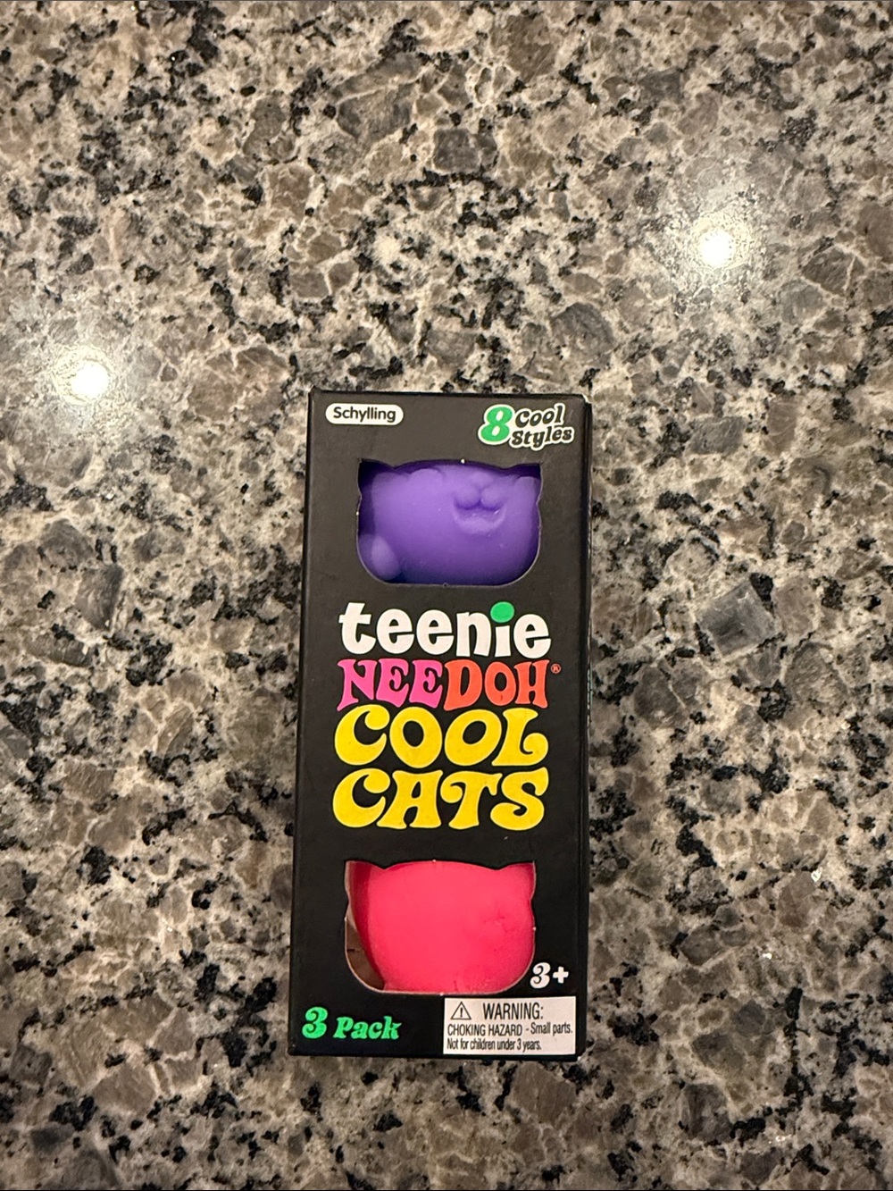 Schylling Teenie Needoh Cool Cats 3-Pack - Purple, Teal & Pink